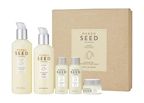 The Face Shop Mango Seed Moisturizing Special Set | Intense Hydrating & Nourishing Toner with Subtly Sweet-Scented | Ultra-Moisturizing Lotion for Dry & Flaky Skin | Korean Skincare Set, K-Beauty