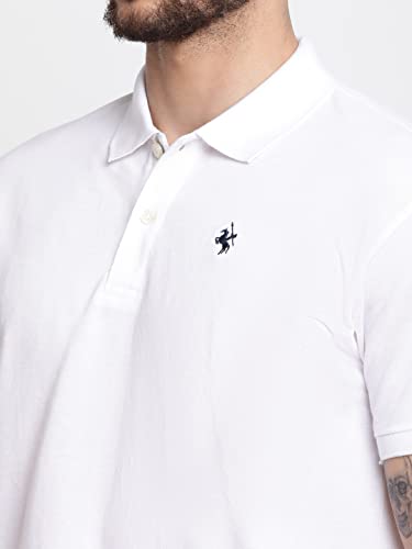 Image of Cantabil Men's Cotton Blend Solid Polo Neck T-Shirt (Regular Fit)