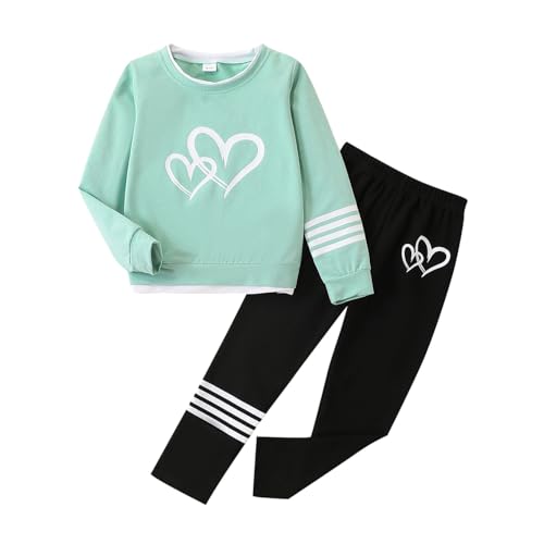 Image of OLMRJKD Kids Toddler Girls Clothes Figure Graphic Drop Shoulder Top Pullover Spotted Print Pants Fall Winter Outfit Set