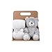Coffret cadeau Plaid + Doudou peluche Ours Markus, Gris, 75x75cm, 100% microfibre