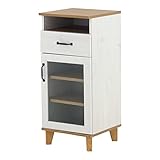 佐藤産業 REBISTO リビスト スリムキャビネット ホワイト×ナチュラル RV90-40LC-WH/NA