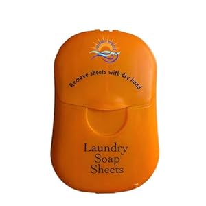 Travel Laundry Detergent Sheets – Portable, and Efficient, Great for Cruises, Camping, Glamping, Backpacking, Dorms, Hotel and Other Travel, Compact and Convenient Size 50-count