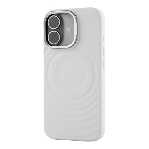 Image of TEKNE WaveStand Silicone Back Case for iPhone 17 | Built-in Stand for Hands-Free Viewing | Shockproof Soft-Touch Slim Cover with Microfiber Lining | Anti-Slip Matte Finish | Beige