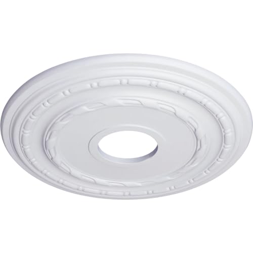 Image of Ekena Millwork CM15DU Dublin Ceiling Medallion, 15 3 /8 inchOD x 3 5 /8 inchID x 1 inchP, Factory Primed