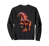 8.5 oz, Klassisch geschnitten Schönes schwarzes arabisches Pferd Sweatshirt