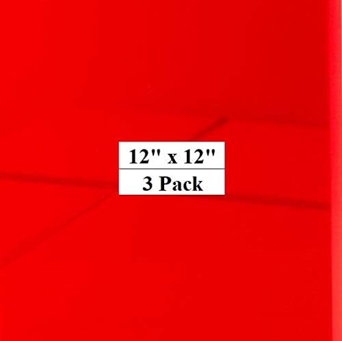 Paquete de 3 hojas de plexiglás acrílico fundido a color, 18 pulgadas de grosor (0.118 in), vidrio de plexiglás de plástico fácil de cortar con