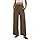 Stamain Pantalon Lin Femme Été Casual Mode Fluide Pantalons Coton Chic Taille Elastique Plage Pants avec Poches Vert Brun 3XL