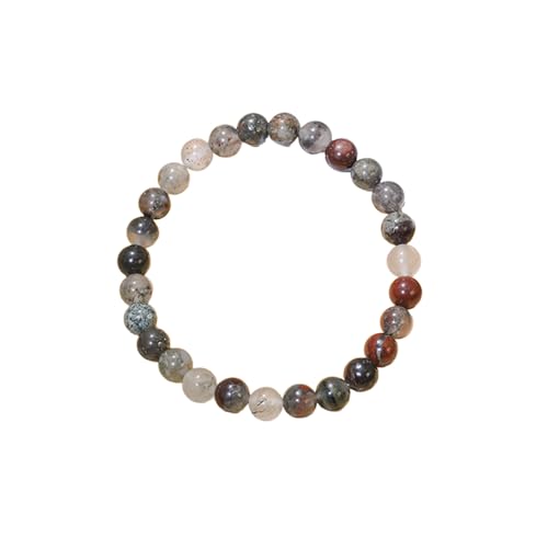 uXbg fB[X Y Mtg ی q[O NX^ uXbg - 6mm WFXg[ r[Y LkuXbg Pulseras Para Hombres Mujer XgbLOX^bt@[, One Size, NX^