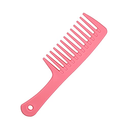 Wide Tooth Comb for Curly Hair Wet Hair, Detangling Comb Hair Combs for Women, Large Wide Toothed Comb for Long Thick Wavy Hair (Pink)