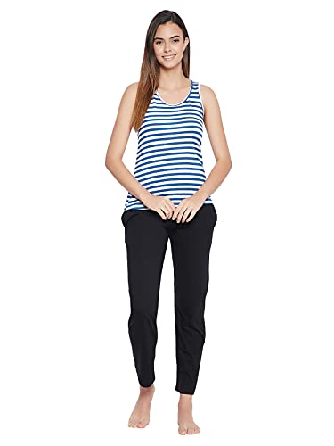 Image of Clovia Women's Cotton Graphic Print Camisole - Blue