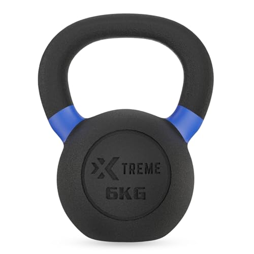 Xtreme Fitness Premium-Kugelhantel 6kg aus massivem Gusseisen Kettlebell mit ergonomischem Griff robuste Kettlebell für das Krafttraining ideal für CrossFit HIIT und das Heimtraining