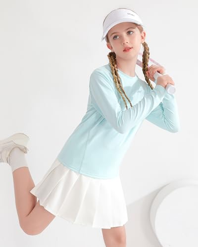 Angel season Maiô feminino de manga comprida Rash Guard UPF50+ infantil com zíper tamanho 2-10, Verd