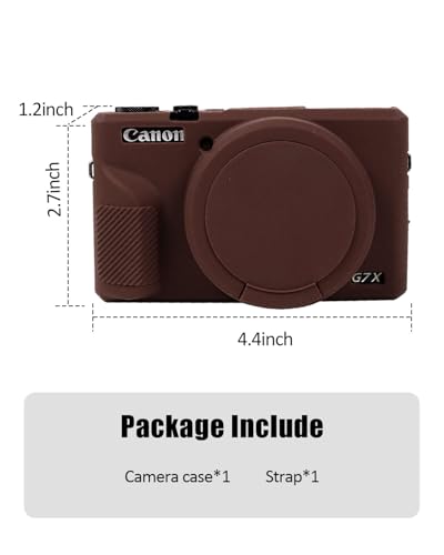 Funda para cámara Canon G7X Mark III silicona marrón miniatura 4