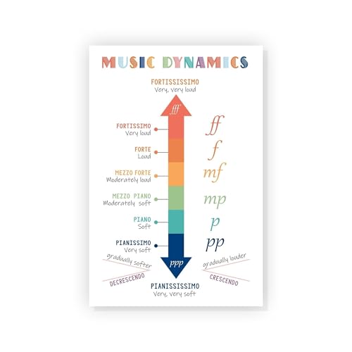 SHANGMAOYO Classroom Music Poster Dynamics and Expression Italian Terms Educational Chart for Band Orchestra Students SHANGMAOYO