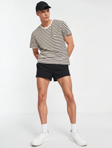 Image of Mack Jonney Oversized | Loose Fit | Half Sleeves 100% Cotton Round Neck Striped T-Shirt for Men-MACK640651