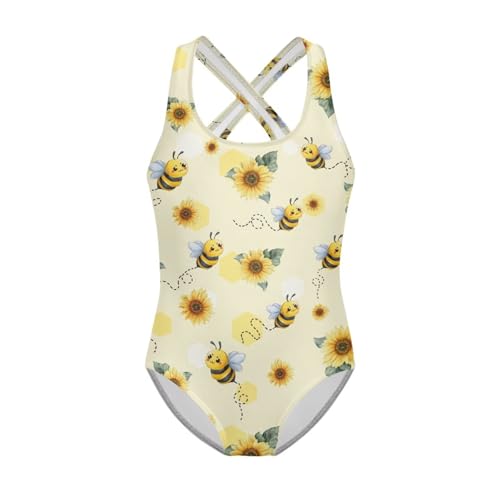 Image of Girls One Piece Swimsuits Quick Dry Beach Bathing Suit Crossback Swimwear 5-14 Years