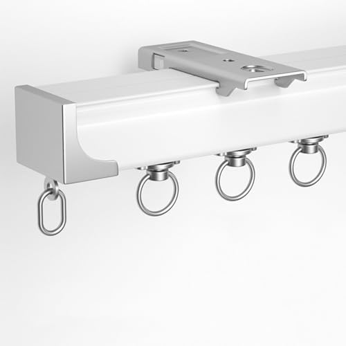 Curtain Track Gliders with Wheels - Smooth Drapery Hanging System for Living Room, Bedroom, Shower, Hotel & Closet - Easy Room Divider & Partition Kit, Adjustable & Durable