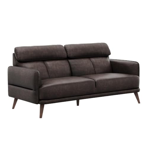 Image of Wakefit Sofa Set | 5 Year Warranty | Sofa 5 Seater, 5 Seater Sofa for Living Room, Wooden Sofa Set, Sofa Set 3+1+1 Seater - Azores(Robin : Brown)