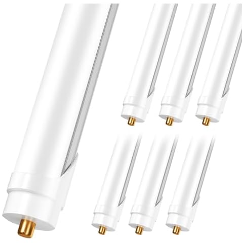 ELEKICO 8FT Led Bulbs, Double Row Super Bright 72W 5000K T8 8FT Led Shop Light Bulbs, 9000LM FA8 Single Pin 8 Foot Led Light, 8FT Led Bulbs to Replace F96t12 Fluorescent Light Bulb 6 Pack Cover
