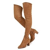N.N.G Women's Over Knee Boots Winter Long Block Heel Elastic Fashion Autumn Quality Suede Comfort Sq