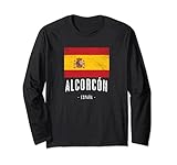 Alcorcón España | Souvenir Linda Ciudad - Bandera Española - Manga Larga