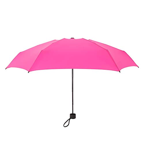 Preisvergleich Produktbild CRITY Regenschirm, Mini Taschenschirm Sonnencreme Sonnenschirm Faltbar Tragbar Sonniger Regenschirm Im Freien Reisen Regenschutz UV-Licht Schutz 50% Haushalt Regenmantel (Pink)