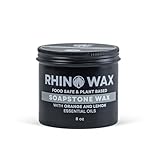 Rhino Wax Soapstone Wax 8oz - Condition, Seal, and Protect Natural Stone, Slate, Concrete Countertops and Surfaces - Natural Coconut Blend of Oils and Waxes (NO Mineral Oil) - Food Safe - Made in USA