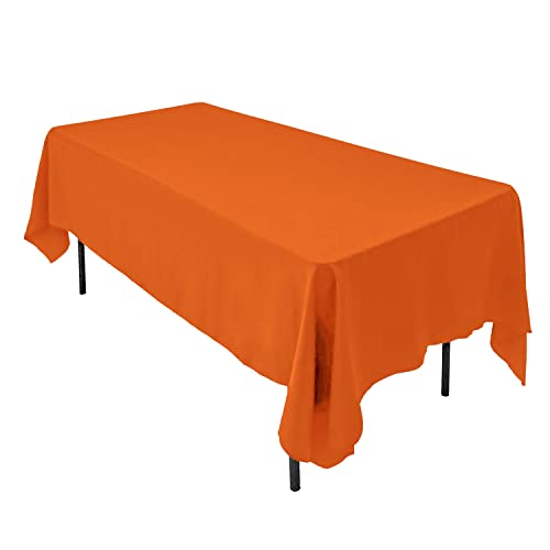 AK Trading 60 x 102 Inch Rectangular IFR Polyester Tablecloth - Wrinkle-Resistant, Flame Retardant, Durable Party Table Cover, Banquet Tablecloth, Wedding Table Cover - Orange
