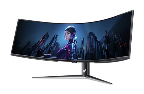 Acer Écran Gamer Incurvé Predator Z57 I 57 Pouces I DUHD 7680x2160 I 120 Hz, 240Hz DFR I 1 ms I 1000 CD/m² Mini LED I AMD FreeSync Premium I 2xHDMI(2.1) 1xDP(1.4) 1xType-C(90W) I Noir I ZSERIES 57