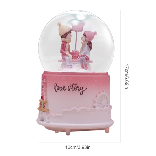 Bola de nieve con luz LED cambiante y música suave para dormitorio 7