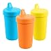 Re-Play Made in The USA 3pk No Spill Sippy Cups for Baby, Toddler, and Child Feeding - Orange, Yellow, Sky Blue (Spring)