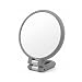 Danielle Creations Soft Touch Gray Folding Hand Held Mirror, 15X Magnification