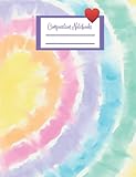 Independently published Cuadernos de composición de corazones: rayado universitario | 7.44 x 9.69 | Corazón de teñido anudado | 100 hojas