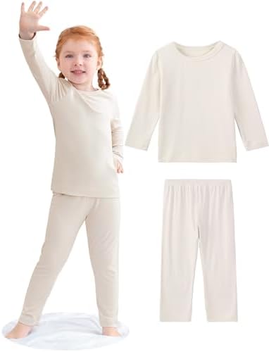 DIPUG Toddler Pajamas Long Sleeve Pajama Set for Kids Girls Pjs Boys Solid Soft Sleepwear 12M-7Y