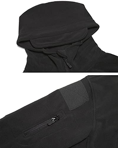 Refire Gear Men's Warm Military Tactical Sport Fleece Hoodie Jacket (X-Large, Black) #TOP5