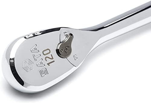 SATA ST12974 3/8-Inch Drive 120P Professional Ratchet with Teardrop Head, Polished, with 3-Degree Swing Arc