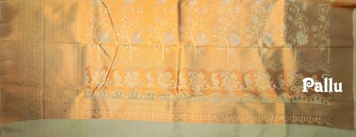 Image of VFCollections Women's Traditional Handloom Kanchipuram Silk Pure Pattu Sarees | Rich Zari Woven Design | Bridal Saree | Unstitched Blouse