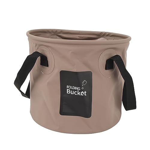 cubeta de 10 litros, correas reforzadas, diseño grueso, cubeta de agua plegable portátil multiusos con asa para acampar, pesca, picnic (arena)