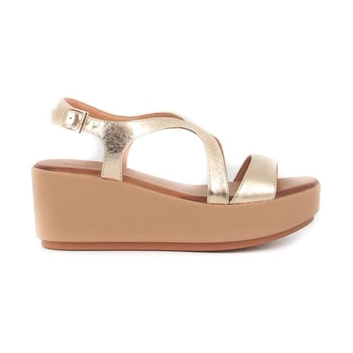 Sandales Inuovo 123106 Doré : Nu-pieds en cuir métallisé pour femme