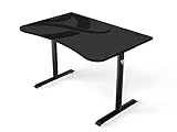 Arozzi Arena Fratello Curved Gaming and Office Desk with Full Surface Water Resistant Desk Mat Custom Monitor Mount Cable Management Cut Outs Under The Desk Cable Management Netting - Dark Grey
