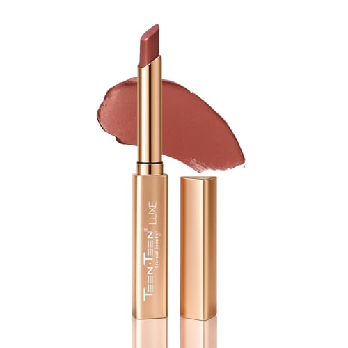 Image of TEEN TEEN LUXE Matte Lipstick | Long-Lasting Wear Up to 12 Hours | Ultra Smooth Velvet Finish | Rich Pigmented Lip Shade | Lightweight & Travel Friendly | Nude-Diva, 1gm