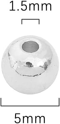 Miniatura 2 de Cuentas espaciadoras redondas plateadas de 0.197 in 60 unids para la fabricación de joyas hallazgos no se deslustran
