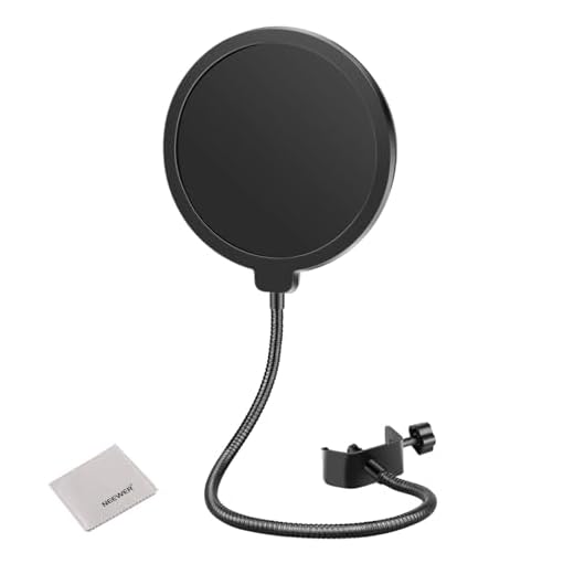 NEEWER Pop Filtro Micrófono Compatible con Blue Yeti Mic, Pantalla Anti-Pop Profesional de Doble Capa con Tubo Flexible de 360°, Clip Ajustable y Paño de Limpieza, NW(B-3)