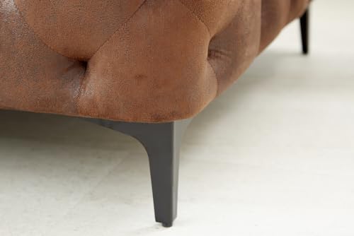 Riess Ambiente Chesterfield 3-Sitzer Sofa MODERN BAROCK - 235cm - antik braun - Microfaser Taschenfederkern-Polsterung Couch Rundum-Bezug 3-Sitzer Ziersteppung – Bild 8