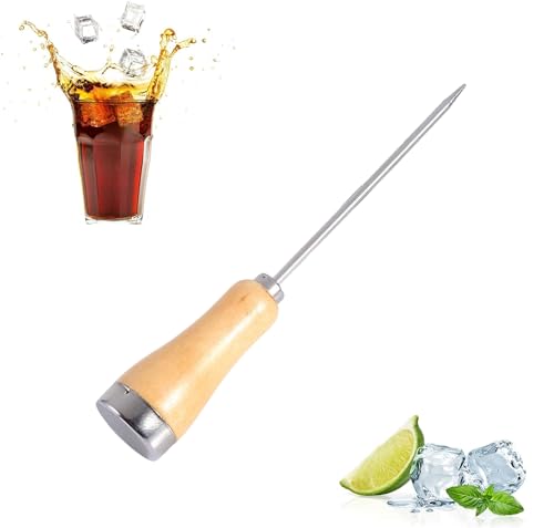 Pico de Hielo de Acero Inoxidable 8,5" con Mango de Madera