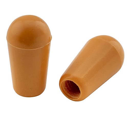 Musiclily Pro Tamaño Métrico Roscado Botón Selector Pastilla LP de 3 Posiciones Switch Tips para Guitarra Epiphone Les Paul, Ámbar(2 Piezas)