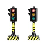 2Pcs Mini Traffic Light Lamp Toys Traffic Light Toys Simulation Traffic Light Model Toys for Early Safety Education Pretend Play Playset Toy Street Sign