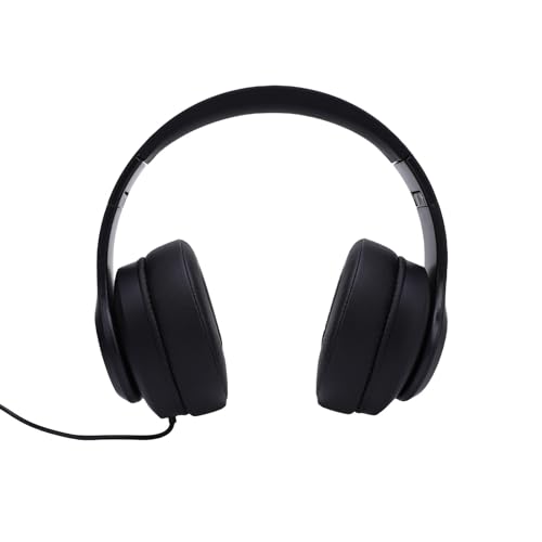 Casque de studio supra-auriculaire noir pliable avec un bandeau réglable