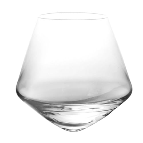 GARVALON Vaso Giratorio de Cristal para Whisky 300 Ml Copa de Vino y Cócteles Diseño Estable sin Vuelco para Bar y Hogar Adecuado para Bourbon Vodka y Ron