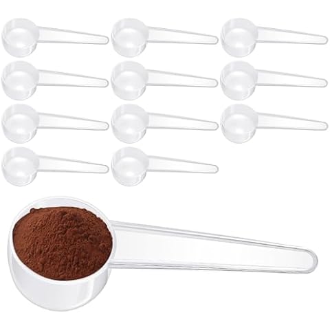 12 Pack Plastic Measuring Scoop, (15 cc | 1 tablespoon | 15 mL) Long Handle Coffee Scoops for Measuring Coffee Tea Milk Spices Protein Pet Food (12) Cover